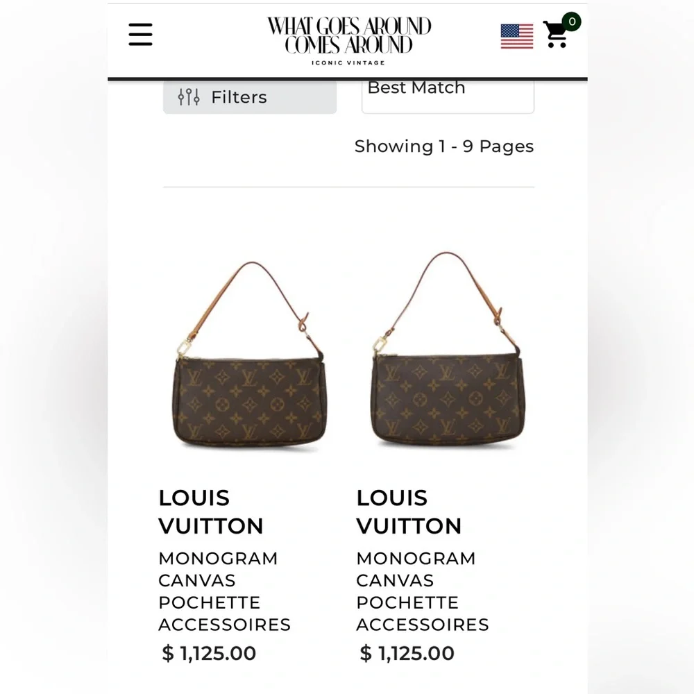 LOUIS VUITTON MONOGRAM CANVAS POCHETTE- Vintage Pre-loved - Authentic with tags - Picture 3 of 12